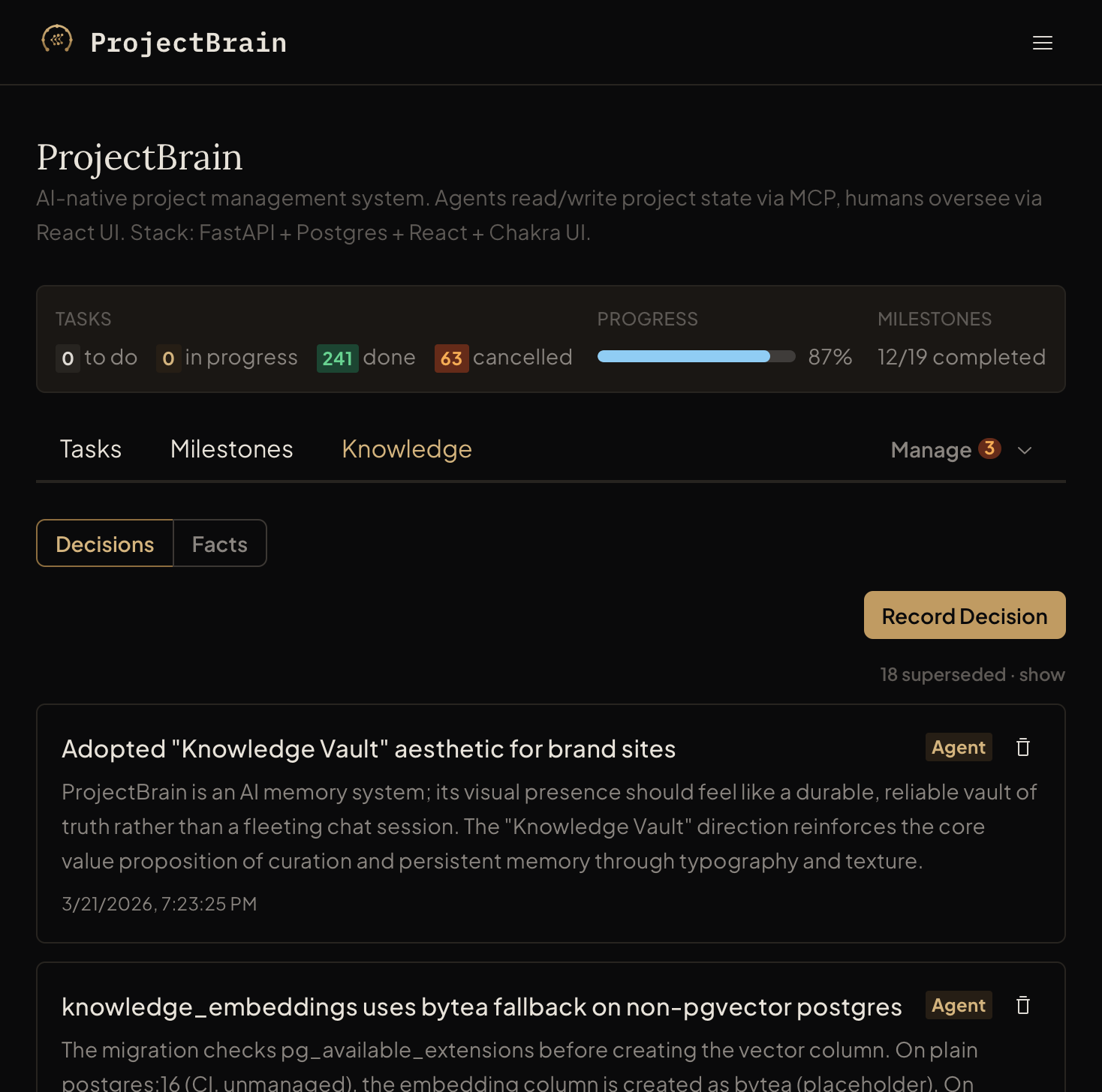 ProjectBrain — Persistent memory for AI agents